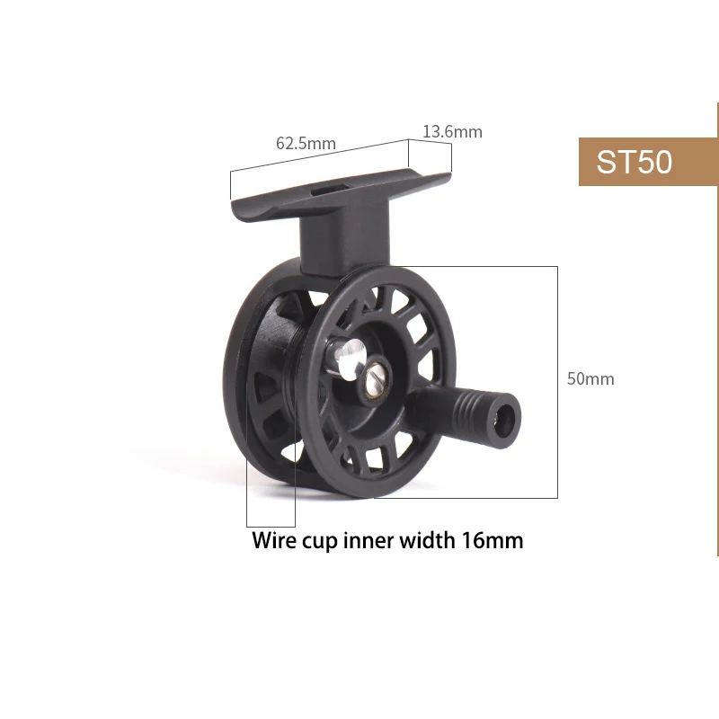 Leo Fishing Reels 27759 ABS Plastic High-footed Front Wheel Fly Reel Ice Wheels Bobbin Black Accessories Pesca | Спорт и развлечения