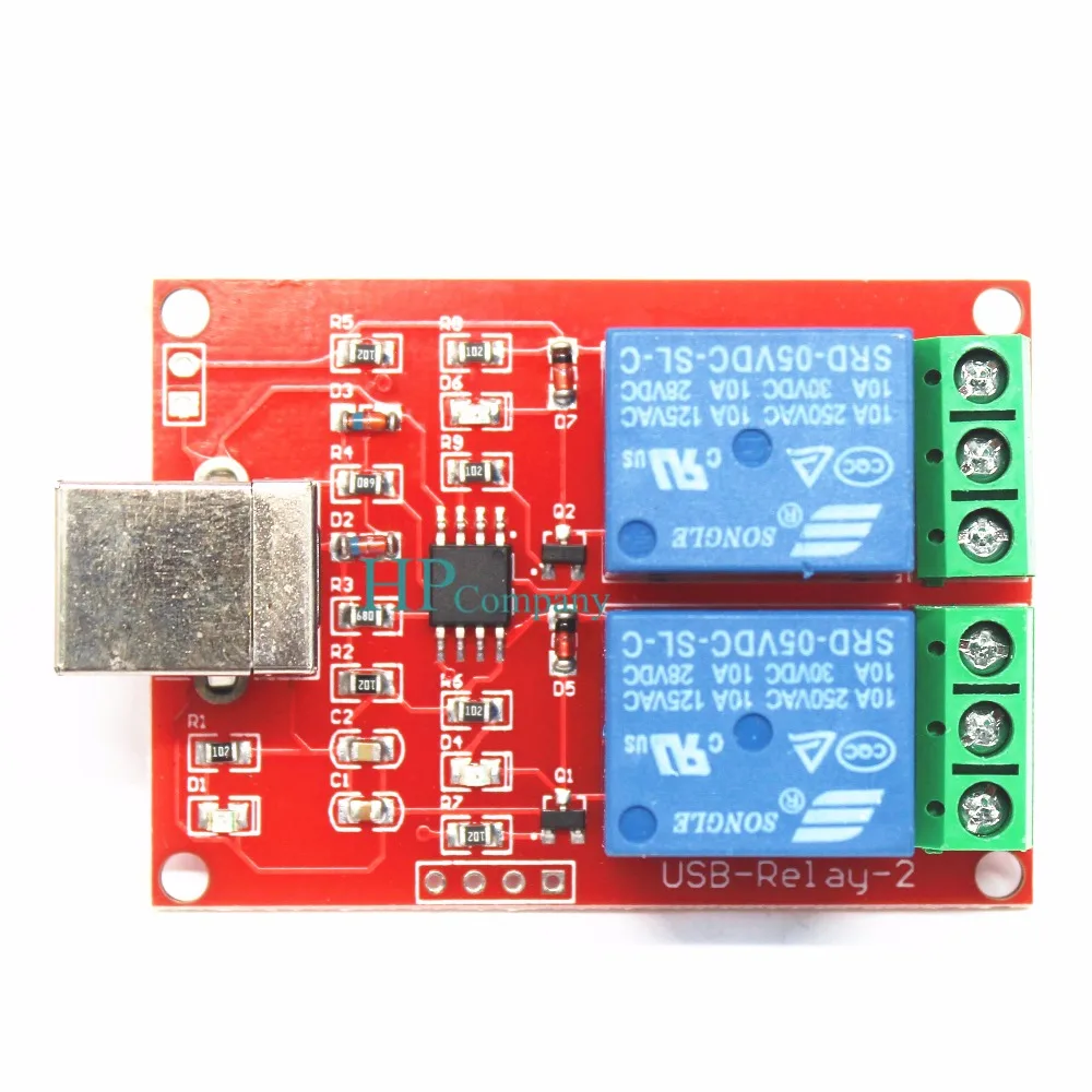 Двухканальный релейный модуль 5В USB Управление переключатель/2 способ