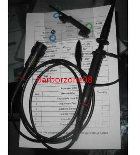 

High Voltage 2KV 2000V Oscilloscope Scope Passive Clip Probe 250MHz 100X P4250