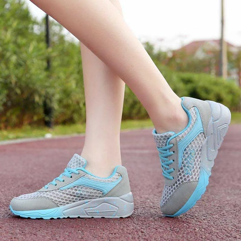 Женские сетчатые кроссовки VTOTA легкие розовые повседневные туфли на танкетке для