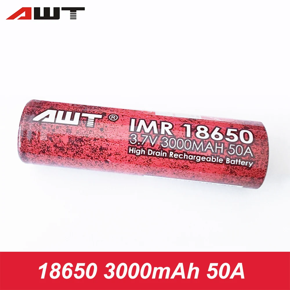 18650 аккумулятор 3000 мАч 50A AWT аккумулятор 18650 для Vaporesso Lux Swag SMOK X Priv Alien Mag VS VTC5A VTC6 Корабль из России W007