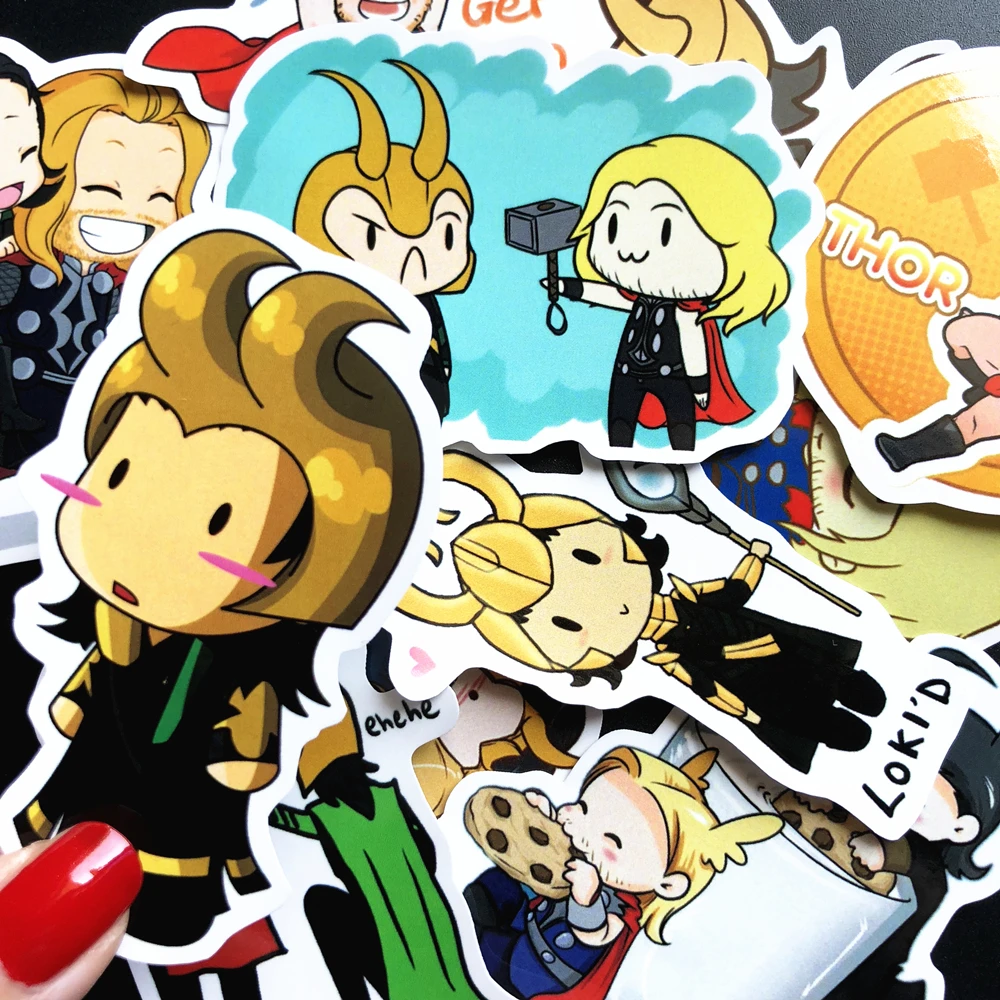12 шт. милые Мультяшные наклейки Chibi Thor and Loki для детей игрушки Стайлинг автомобиля