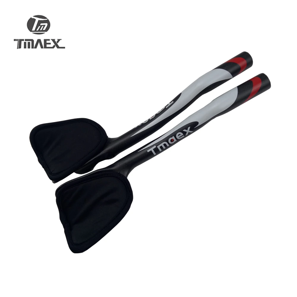 

NEW TMAEX Rest Bar TT Handleba Full Carbon Rest Handlebar Road Bike TT Bar Bicycle Parts TT Ends Handlebar Red Matte