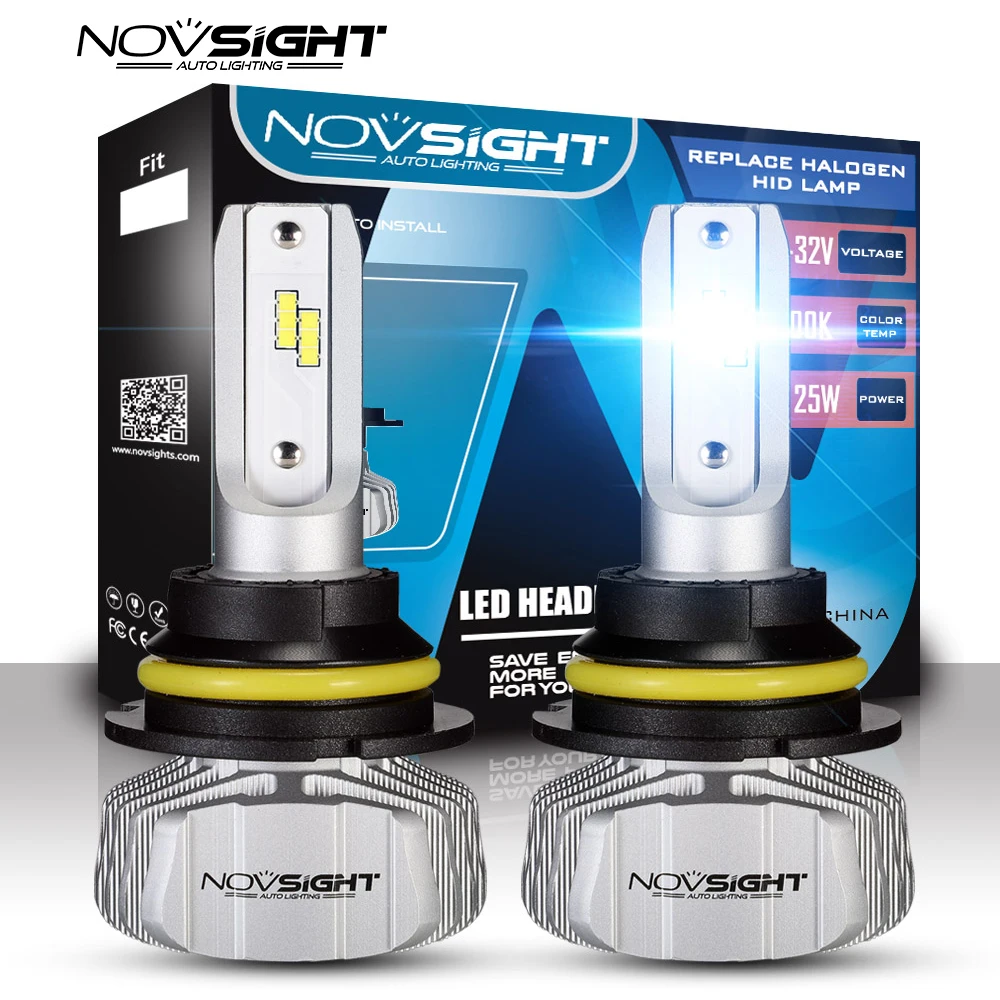 NOVSIGHT 2шт Мини H7 светодиодный H4 Автомобильные фары H11 HB3 9005 HB4 9006 9007 лампы для фар 6000K