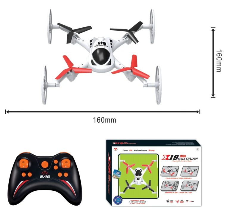 Free Shipping 2.4G 4ch rc space explorer remote control stunt quadcopter toy | Игрушки и хобби