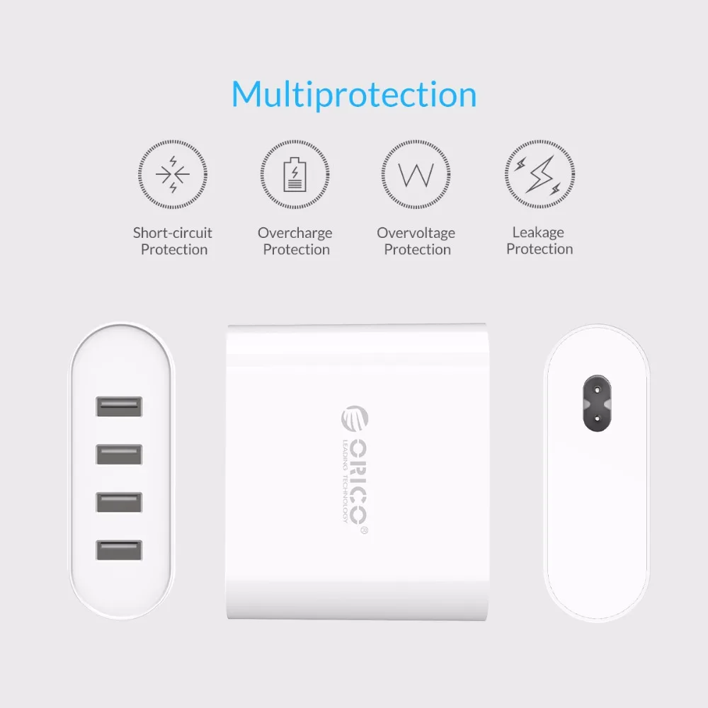 Зарядное устройство ORICO настольное с 4 USB портами и вилкой Стандарта EU/US/AU/UK|usb charger|4