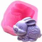 Пасхальный кролик Fondant (сахарная) силиконовая форма 3D Crat мыло формы DIY ручной работы мыло формы торт украшения инструменты формы для шоколадной мастики
