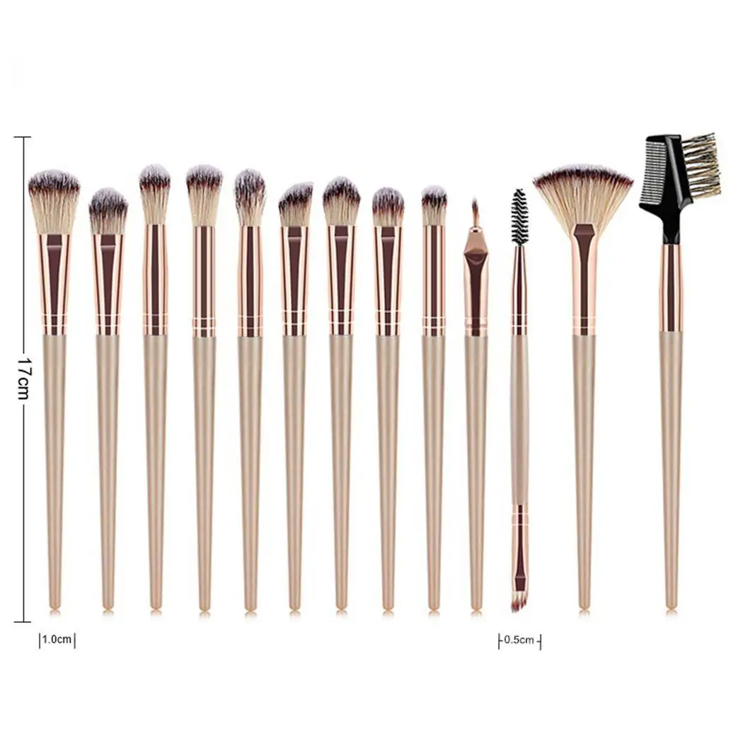 13 Pcs/Set Makeup Brush Set Plastic Long Home Travel x Set(Leather Bag Package) Handle Cosmetic Tool | Красота и здоровье