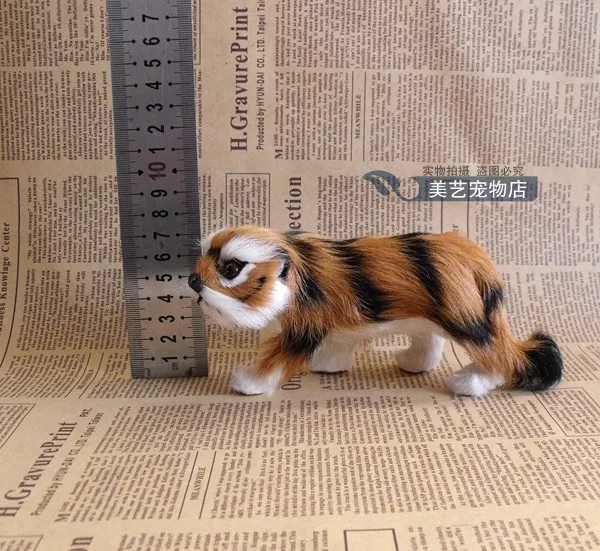 

cute simulation tiger toy lifelike mouth-closed tiger model about 16x6x7cm