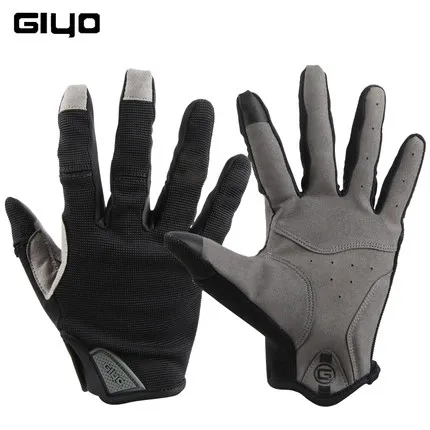 Black Giyo, велосипедные спортивные перчатки с полным пальцем, дышащие, для велоспорта, Длинные митенки, Bicicleta, с сенсорным экраном, для шоссейного велосипеда, амортизирующие перчатки - Цвет: Black