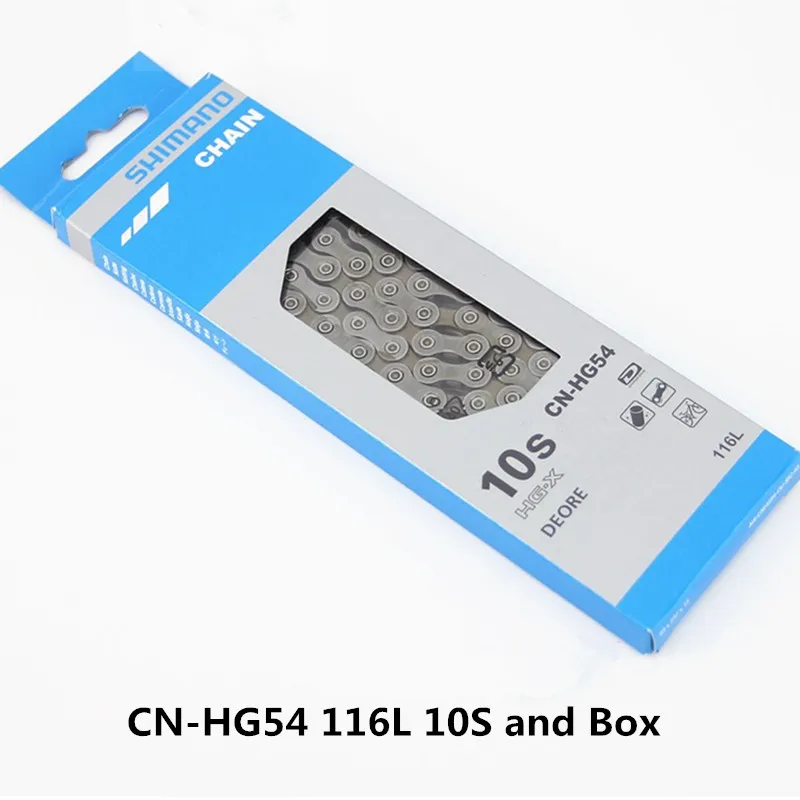 CN-HG54 116L and box Абсолютно новая Оригинальная цепь SHIMANO CN-HG54/CN-6701/CN-6701 горный велосипед/дорожный велосипед 10 цепь для скоростного велосипеда - Цвет: CN-HG54 116L and box