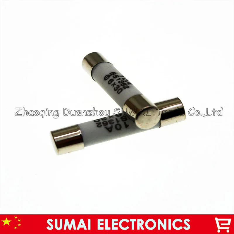 

100PCS 10A 250V 6x30mm Ceramic tube Fuse for Car,Electrical,instrument etc.Fast acting,10A fuses