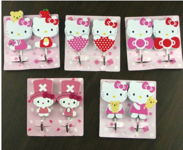 5 пар смешанных цветов красивые деревянные Мини Вешалки для стенка ванной