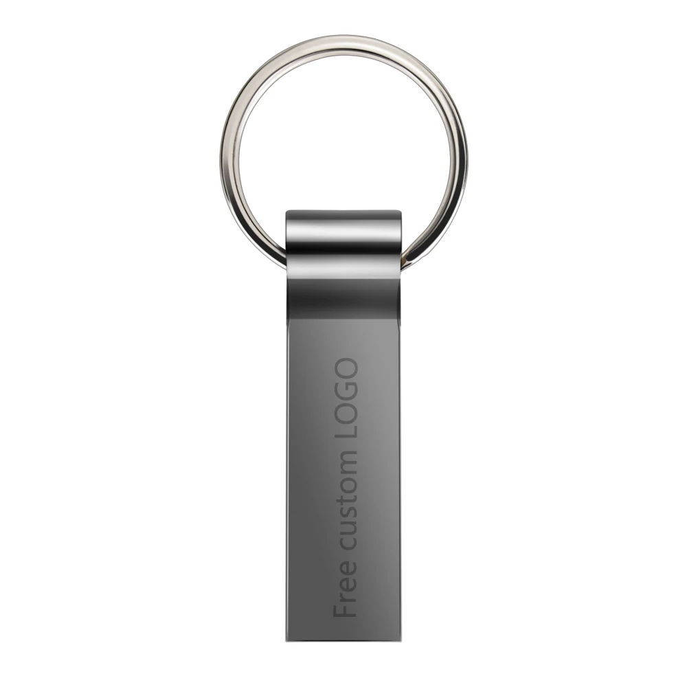 gray Usb флеш-накопитель, серебристый usb 3,0, металлическая флешка, 128 ГБ, 64 ГБ, 32 ГБ, 16 ГБ, 8 ГБ, 4 Гб, usb карта памяти, брелок, флешка, бесплатный логотип на заказ - Цвет: gray