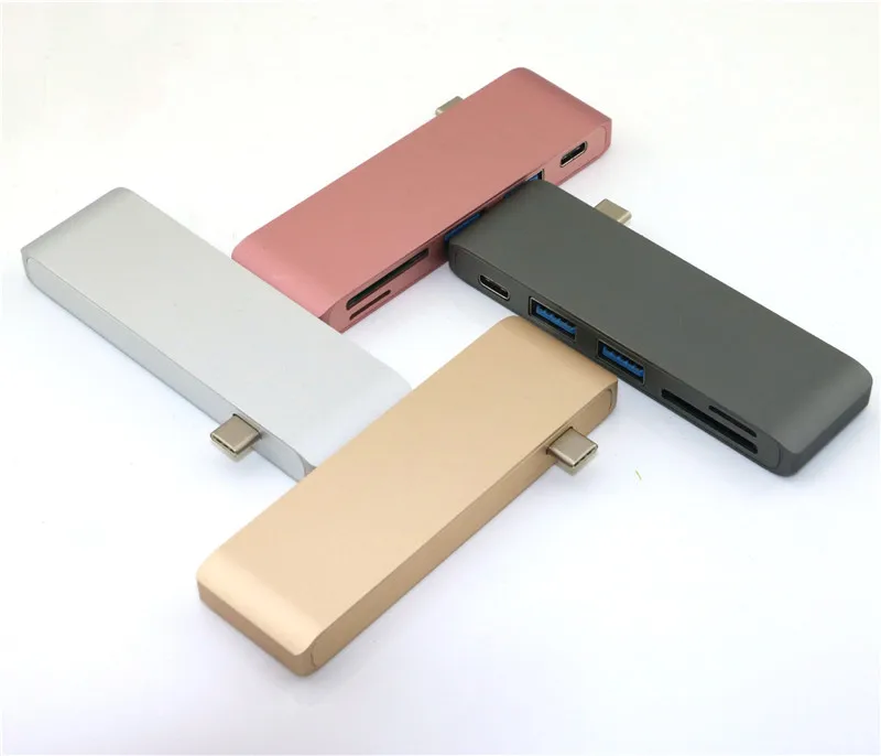 5 в 1 usb c USB 3 0 концентратор мульти Тип сплиттер адаптер usb3.0 кардридер для Macbook Pro 2015