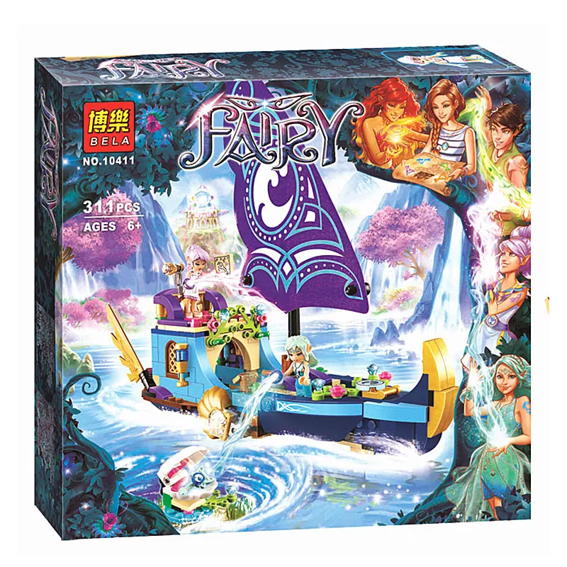 Bela Elves Naida's Epic Adventure Ship Building Kit Совместимость Legoingly 41073 игрушки для детей (311