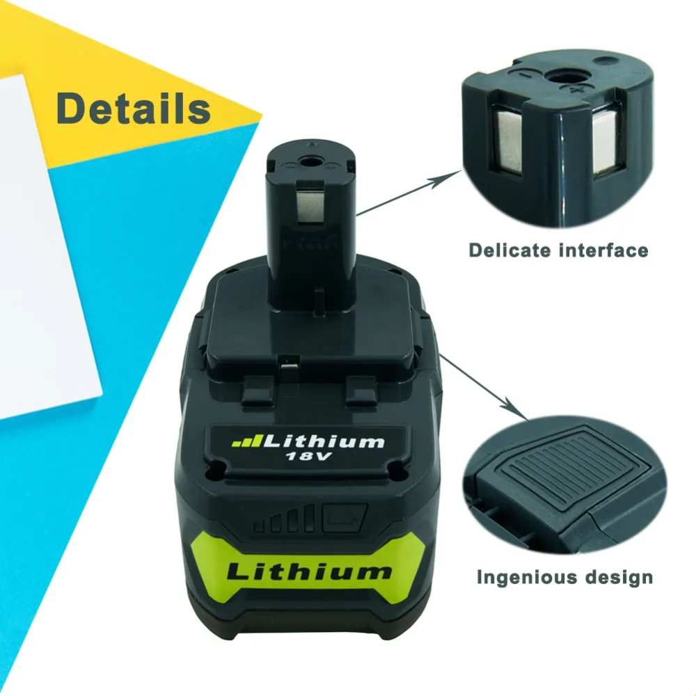18 в 5.0Ah аккумуляторная батарея электроинструмента для Ryobi ONE+ RB18L40 P108 комплект литий-ионный батарей