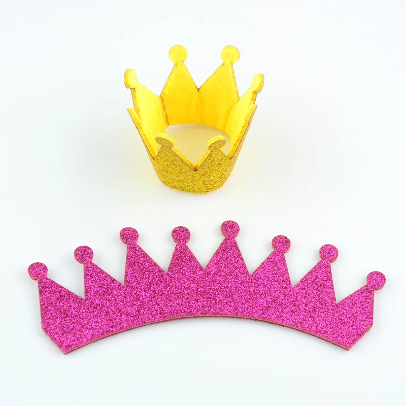 500 шт./лот оптовая продажа НЕОБРАБОТАННАЯ блестящая фетровая Корона первый день