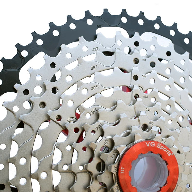 VG Спорт 11-50t 9 скоростей MTB кассета велосипедная Звездочка свободного хода cdg 9S горный велосипед свободного хода 50T Сверхлегкий 537 г высокое качество