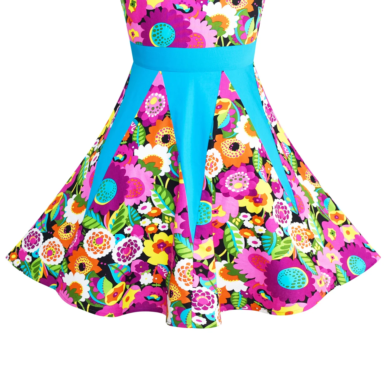 Sunny Fashion платья для девочек Цветок Девушка Платье Цветочный Красочный Sundress Хлопок