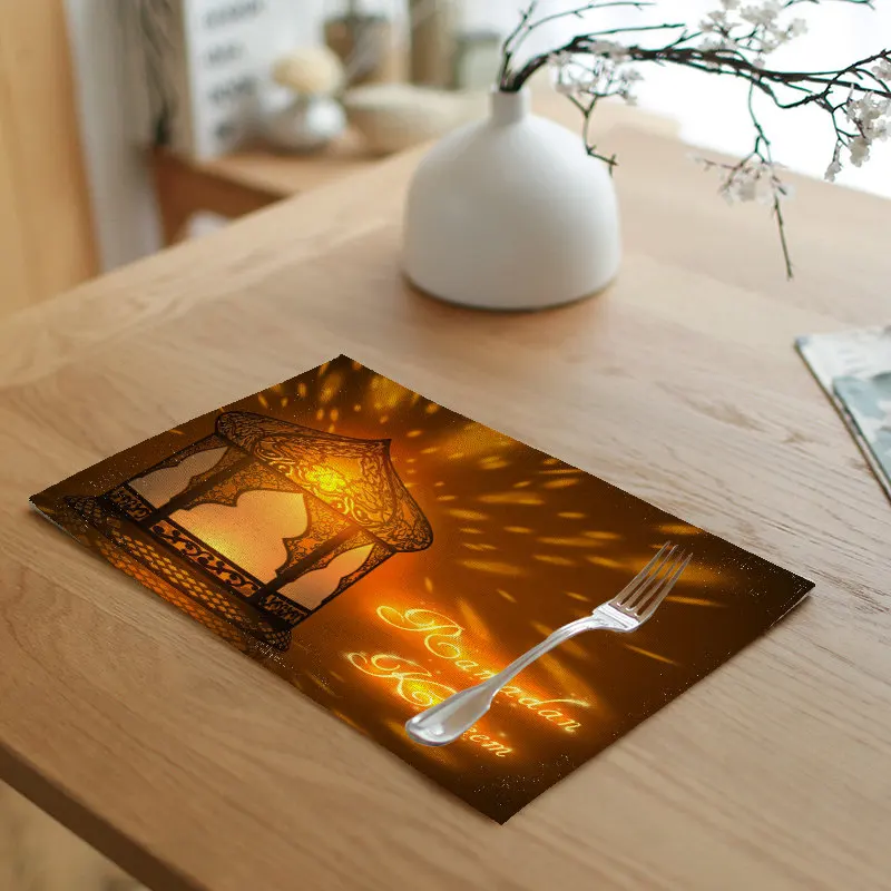 Рамадан фестиваль украшения салфетка мука прекрасный замок льняное украшение