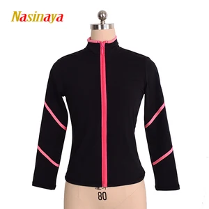 Куртка для фигурного катания, топы на молнии для девочек, женские тренировочные соревнования, катание на коньках, теплый флисовый гимнастический цветной пояс