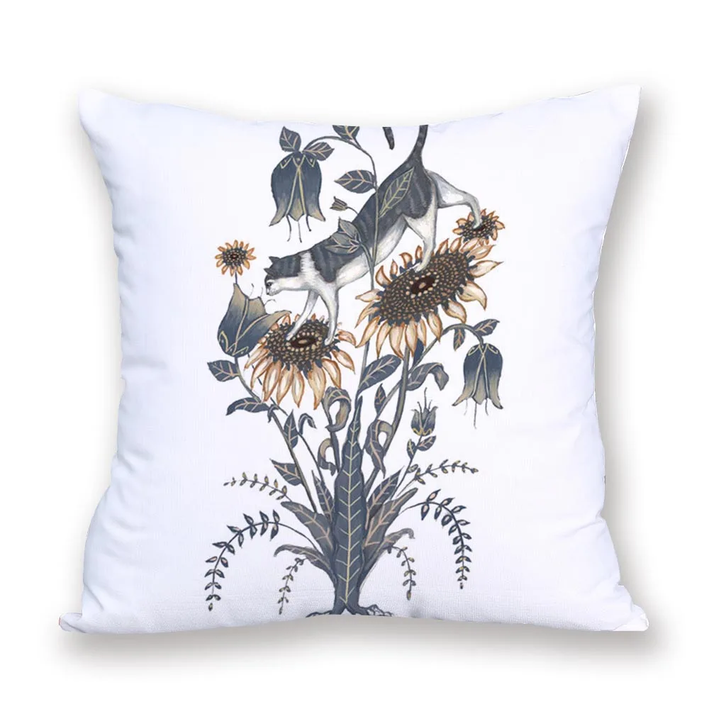 Винтажные супер мягкие чехлы для подушек с цветами, Декоративные Чехлы для подушек, новинка, декоративные подушки с лисой для дома, Подарочный чехол для подушек - Цвет: L674-15