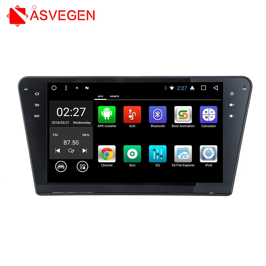 Asvegen Android 7 1 четырехъядерный автомобильный Радио GPS Навигация стерео головное