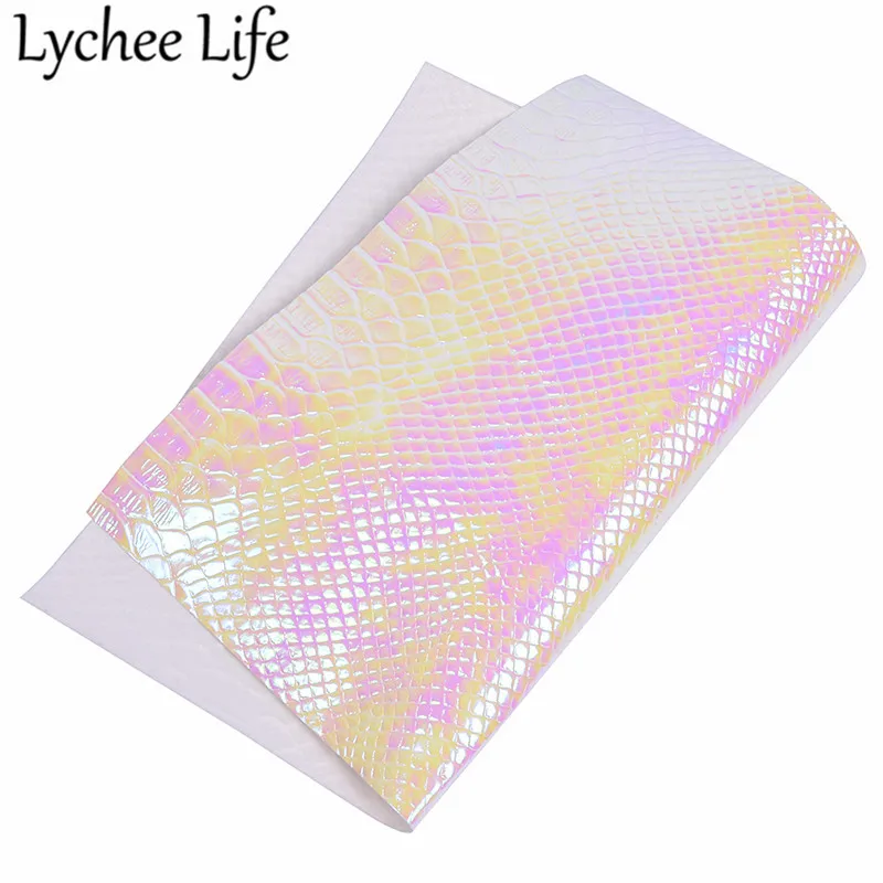 Lychee Life цветная крокодиловая кожа радужная искусственная 29x21 см ткань сделай сам