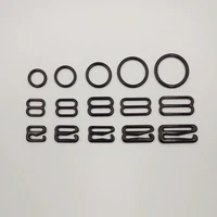 free shipping 300 pcs lot nylon coated metal bra adjustable buckles ring sliders and hooks for bra white and black color