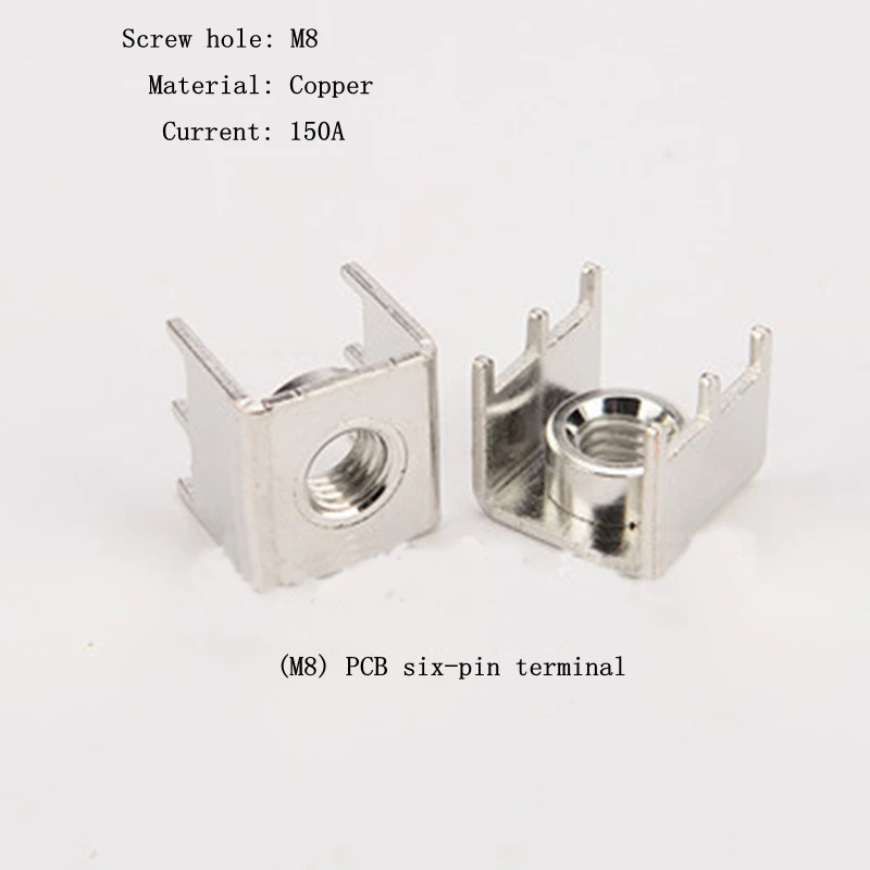 1pcs Соединительный терминал сварочный (M8) Шесть pin высокий ток пресс клепки PCB
