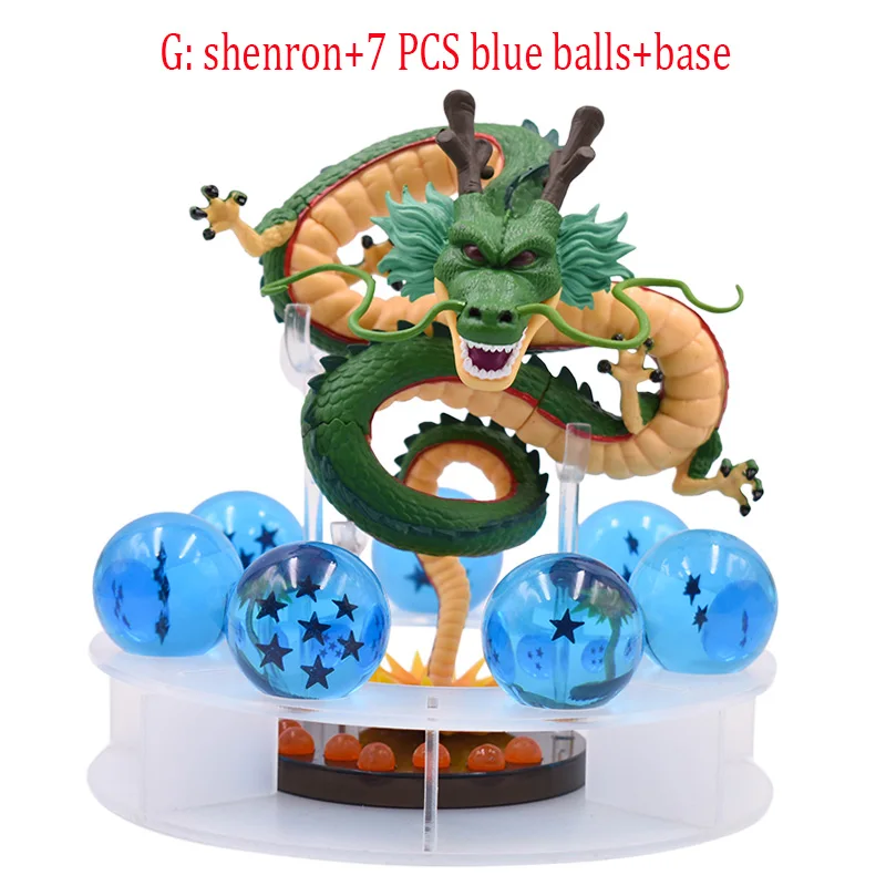 G 3 вида стилей в стиле аниме «Драконий жемчуг зет фигурку Shenron Shenlong с 7 шт. 3,5 см с рисунками из комикса «Жемчуг дракона», кукла, модель из ПВХ горячие игрушки 15 см - Color: G