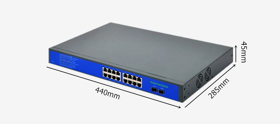 Сетевой коммутатор с поддержкой порта Ieee802.3af/at 16 + 2 250 Вт|Коробки передач и кабели|