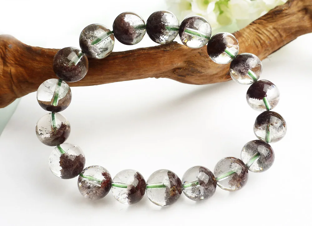 2018 New Arrival Unique Natural Red Phantom Quartz Crystal Round Beads Jewelry Stretch Charm Bracelet Fashion Women | Украшения и