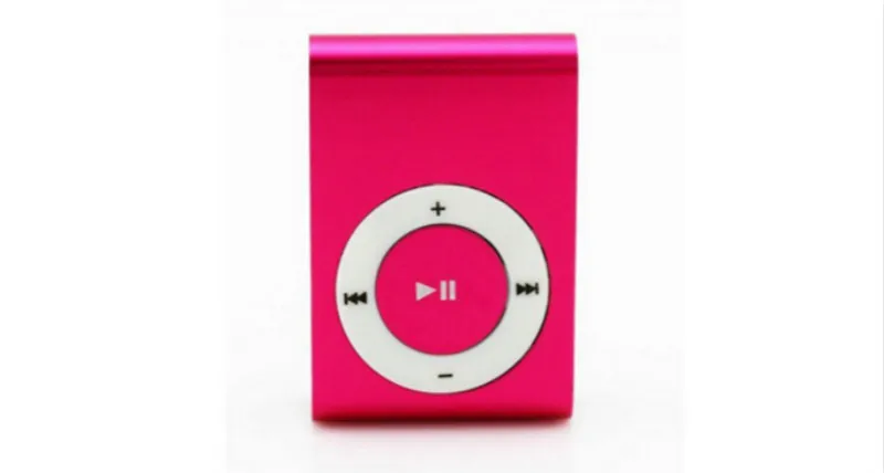 Портативный mp3-плеер с металлическим зажимом, 5 ярких цветов, без карты памяти, музыкальный плеер с TF слотом