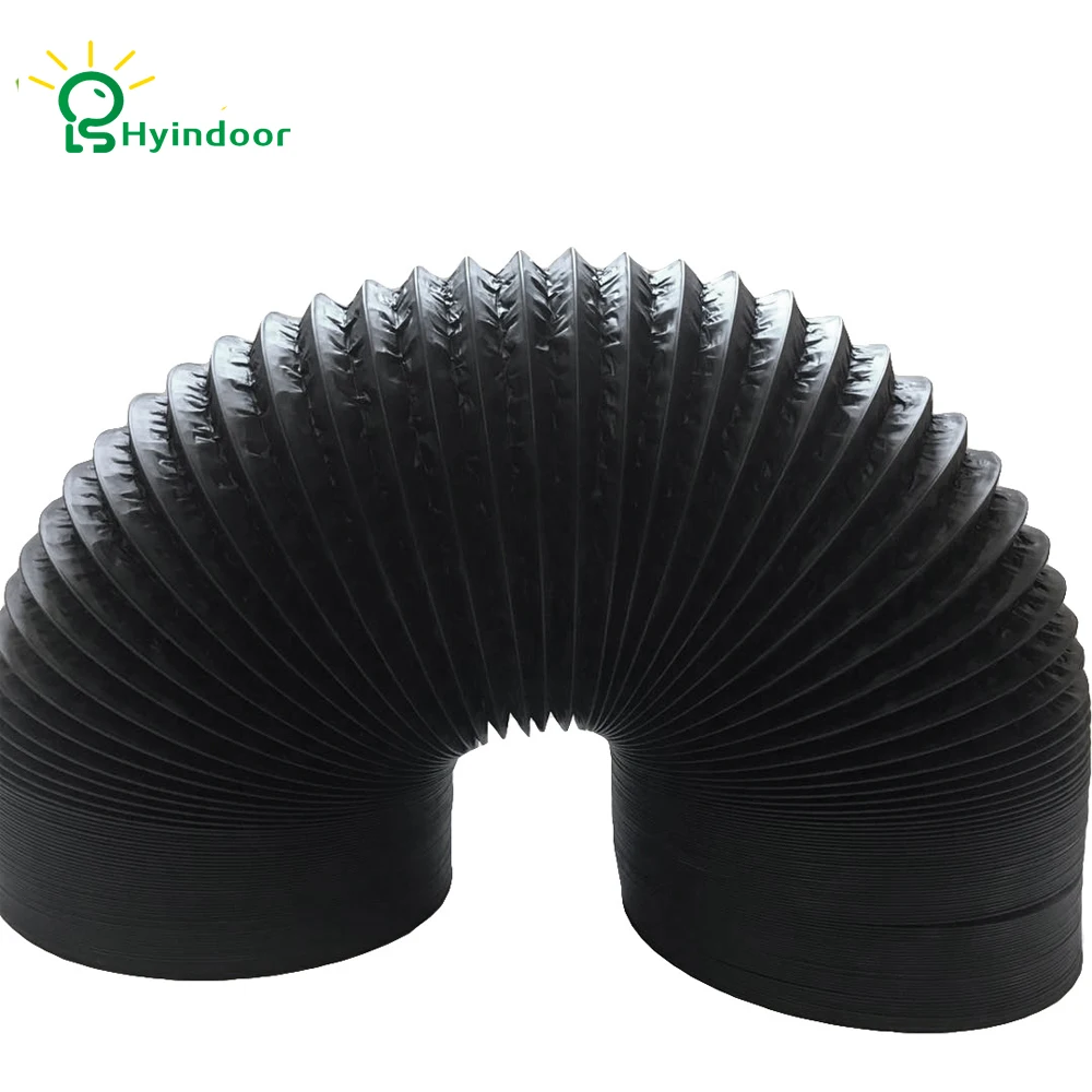 Hyindoor 6 дюймовый воздуховод 5 фута (2 м) длинный черный гибкий для вентиляции в