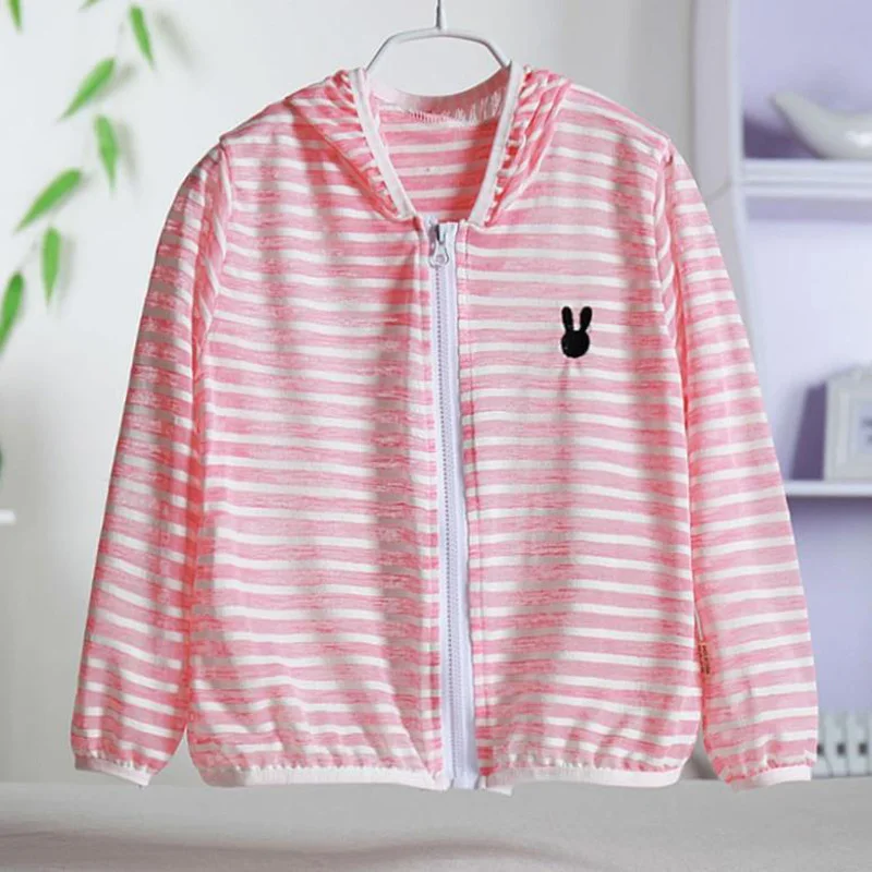 2018 летняя Солнцезащитная верхняя одежда для маленьких девочек детские полосатые