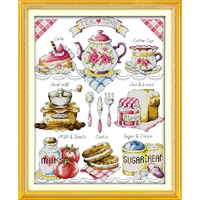 everlasting love christmas tea time 2 ecological cotton chinese cross stitch kits counted stamped 11 ct store sales promotion
