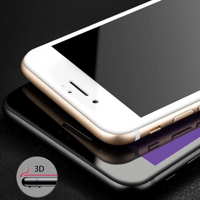 3D закругленные края Полное покрытие экрана протектор для iphone 6 6S 7 8 X XS закаленное стекло для iphone 7 6S 6 8 Plus стеклянная пленка