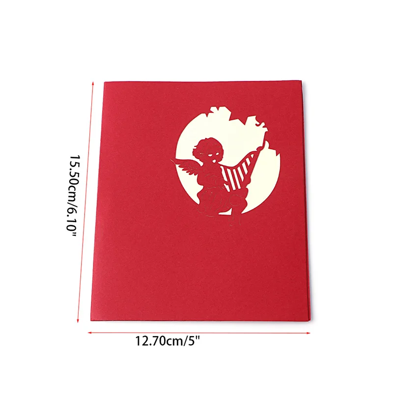 3D выдвижные праздничные поздравительные открытки Музыка Ангел звезды Рождество