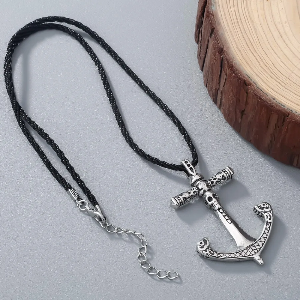 Винтажное ожерелье с подвеской Ностальгия в стиле стимпанк череп якорь крест