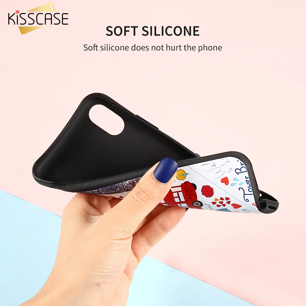 Чехол KISSCASE с тиснением для IPhone X XR XS XSMAX 7 8 6S мягкий TPU чехол iPhone Plus 6 MAX |