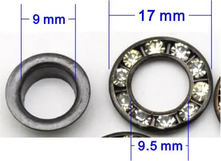 RE-17mm-001 120 компл./лот 3 цвета 17 мм круглые металлические медные Стразы люверсы хрустальные алмазные люверсы стеклянные люверсы
