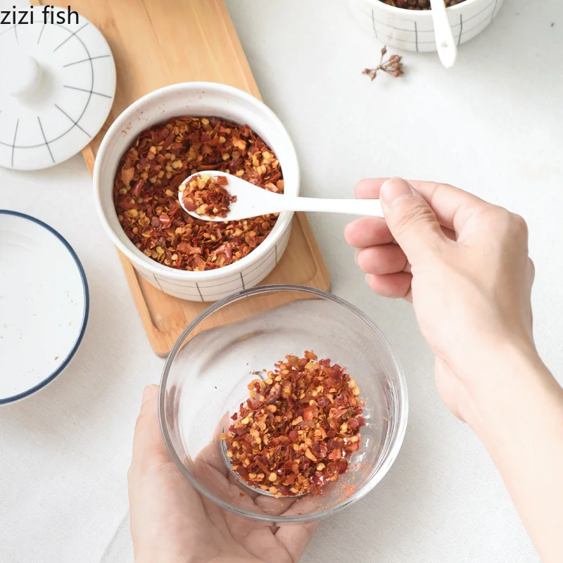 Креативная керамическая банка для специй коробка приправ набор из трех