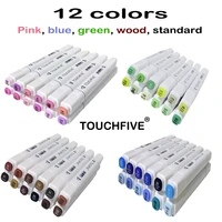 touchfive 122430 colors art markers pen alcohol based brush pen animation manga drawing double head markers art supplies