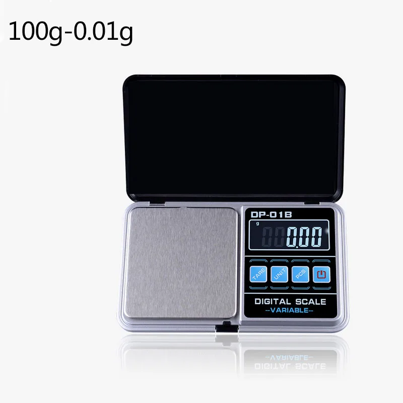 100g-0.01g Многофункциональный цифровые весы 100/200/300/500/1000g 0,01/0,1 г Высокая точность мини весы для драгоценных камней, выполненные из Подсветка грамм весы - Цвет: 100g-0.01g