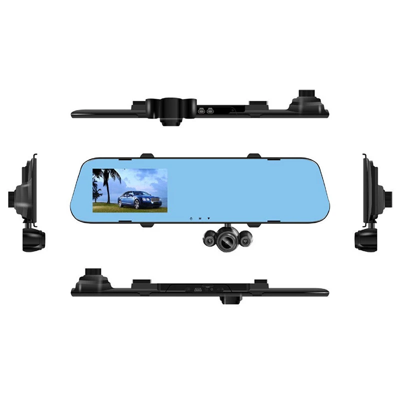Автомобильный видеорегистратор 4 0 Full HD 1080P 3 камеры заднего вида DashCam