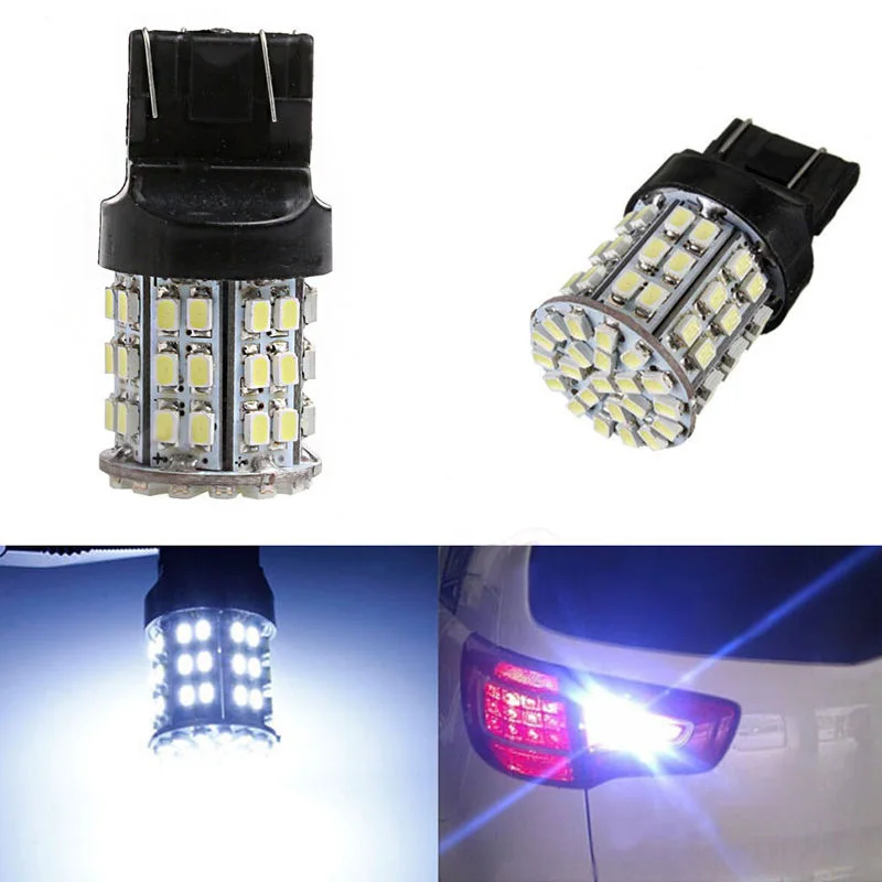 2 шт. T20 светодиодные лампы W21W 7443 7440 64SMD 1206 автомобиля задний фонарь стоп сигнал