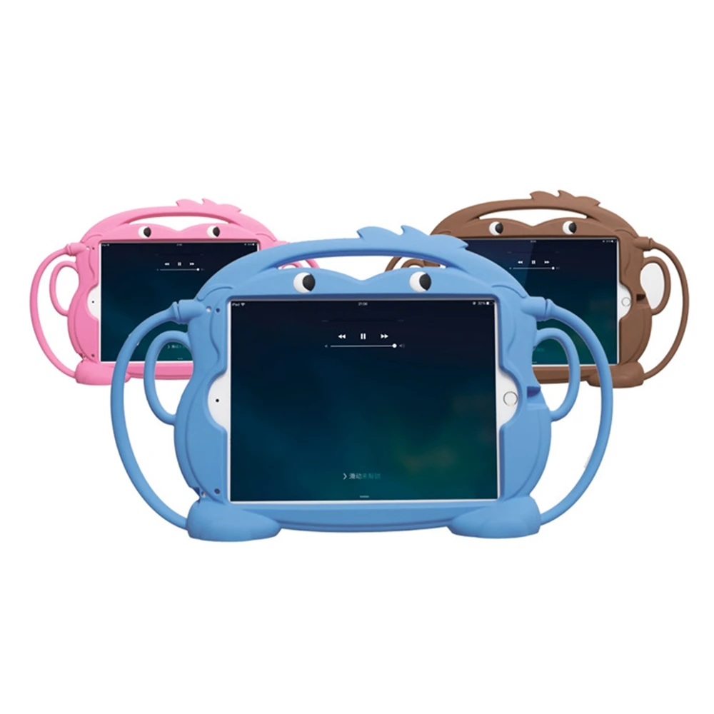 

Shockproof Soft Silicone Cartoon Monkey Portable Handles Stand Cover For Apple iPad Air 2 5 6 Pro 9.7 2017 2018 Tablet Case