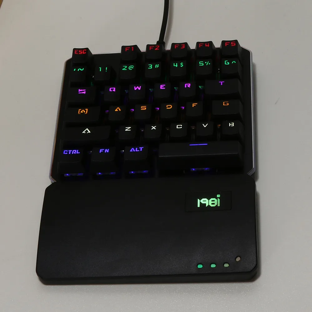 Игровая клавиатура для DOTA Pubg одиночный мини ледяной голубой свет Проводная